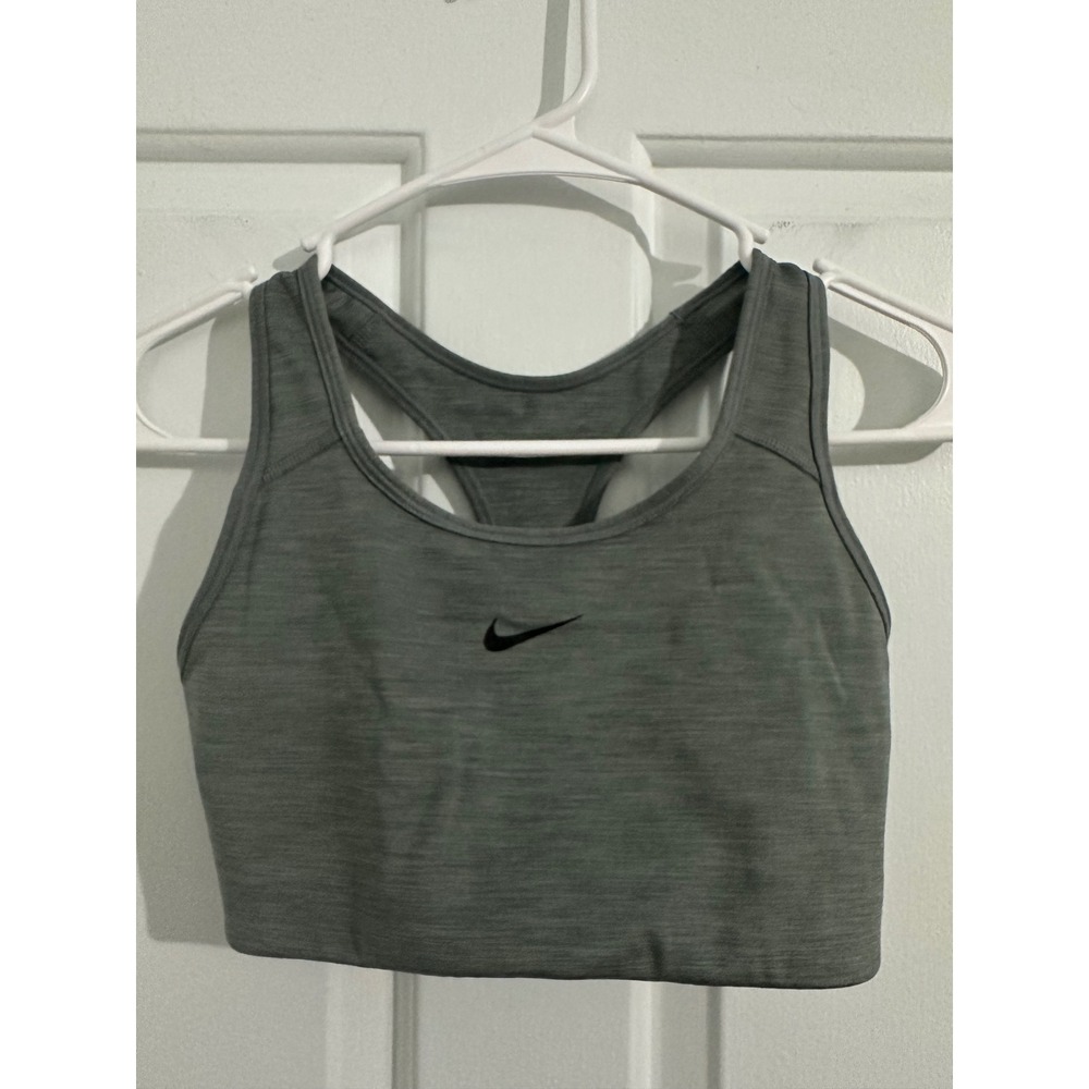Nike Women's Small Gray Racerback Sports Bra Dri-FIT Workout Athletic‎